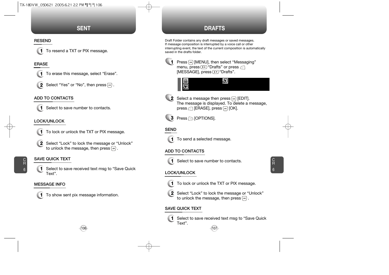 Sent drafts | UTStarcom CDM 1080 User Manual | Page 55 / 63