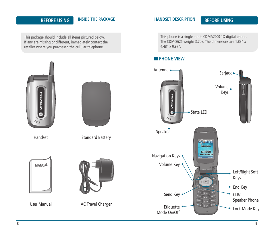 UTStarcom CDM-8625 User Manual | Page 6 / 69