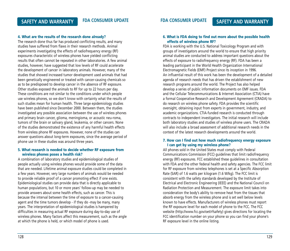 Safety and warranty | UTStarcom CDM-8625 User Manual | Page 66 / 69