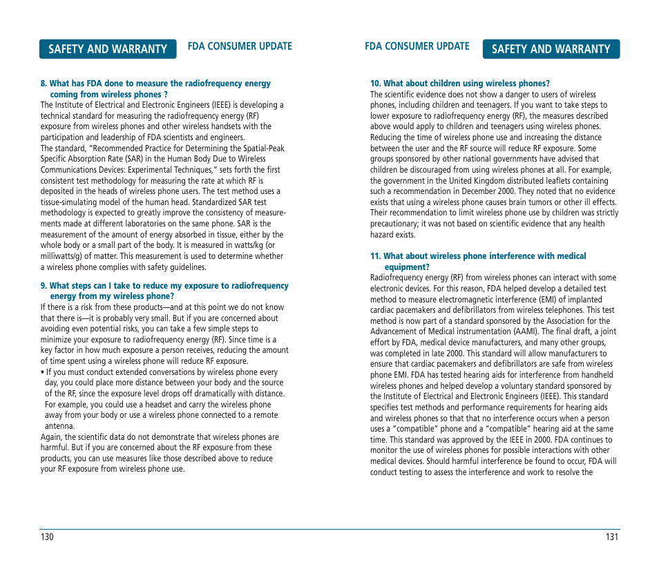 Safety and warranty | UTStarcom CDM-8625 User Manual | Page 67 / 69