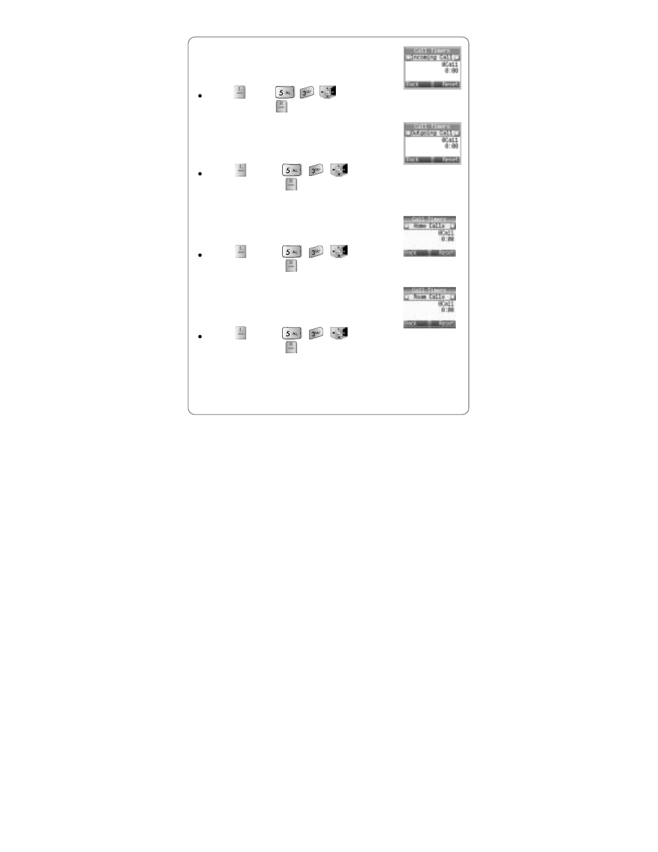 3 incoming calls, 4 outgoing calls, 5 home calls | 6 roam calls | UTStarcom Handset User Manual | Page 47 / 87