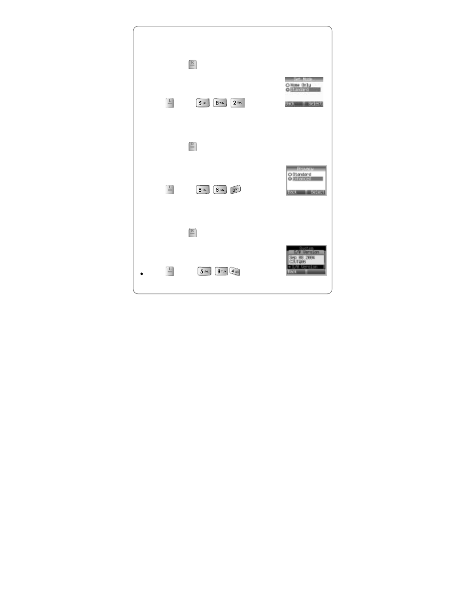 2 set mode, 3 privacy, 4 s/w version | UTStarcom Handset User Manual | Page 50 / 87