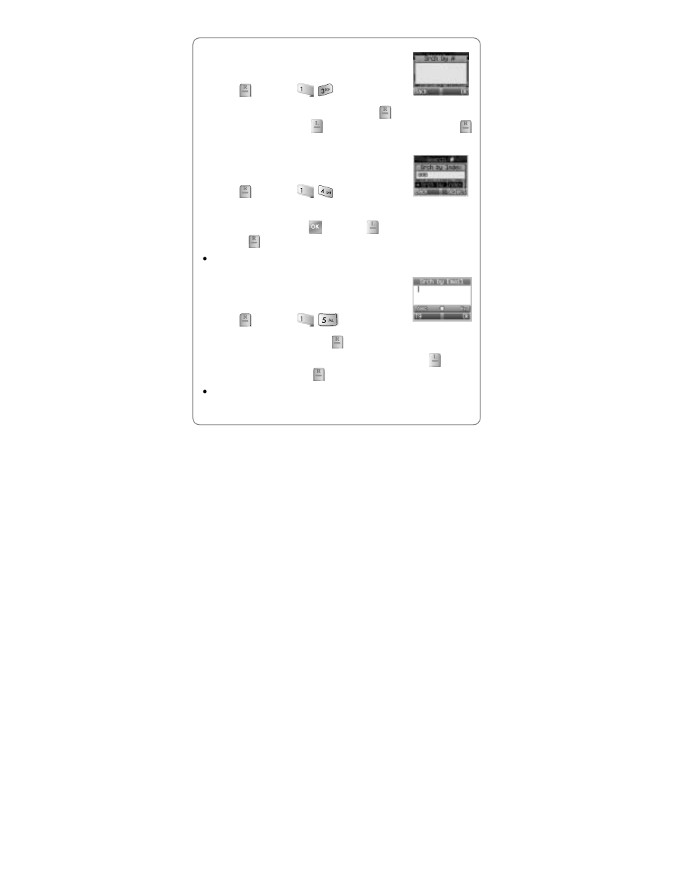 3 srch by, 4 srch by index, 5 srch by e-mail | UTStarcom Handset User Manual | Page 55 / 87