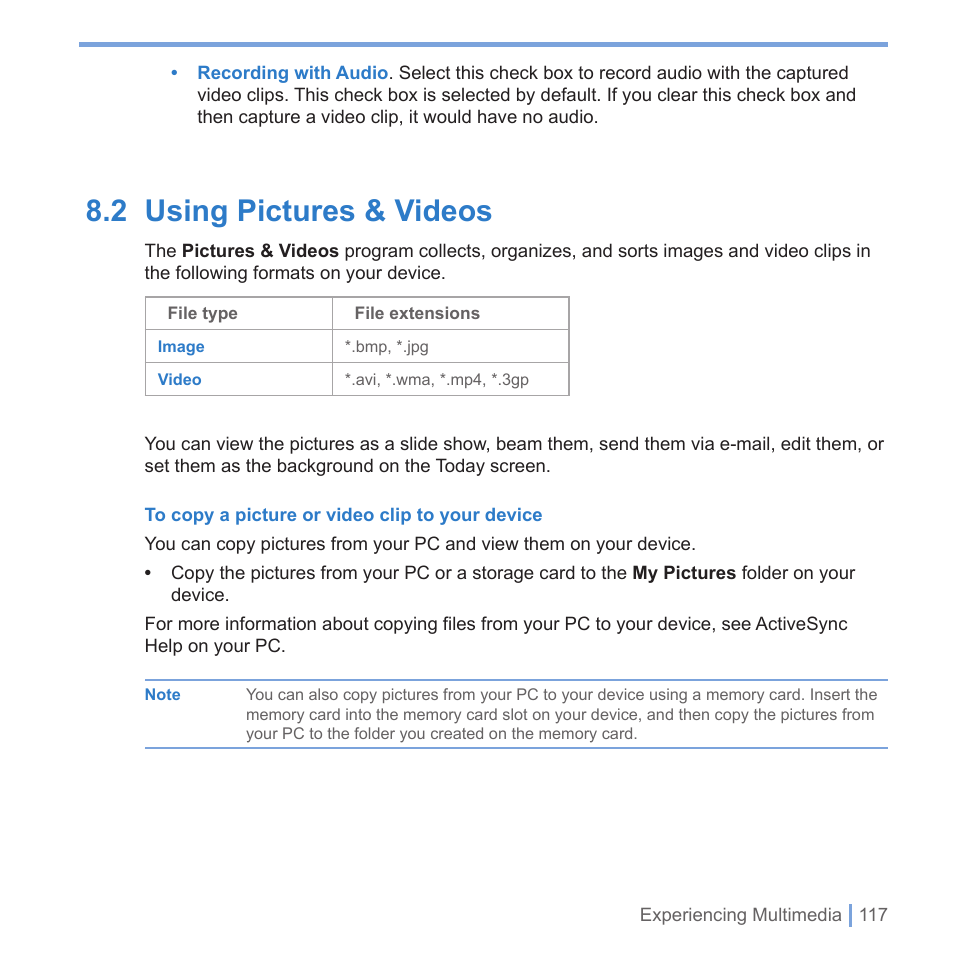 2 using pictures & videos | UTStarcom PPC-6700 User Manual | Page 118 / 149