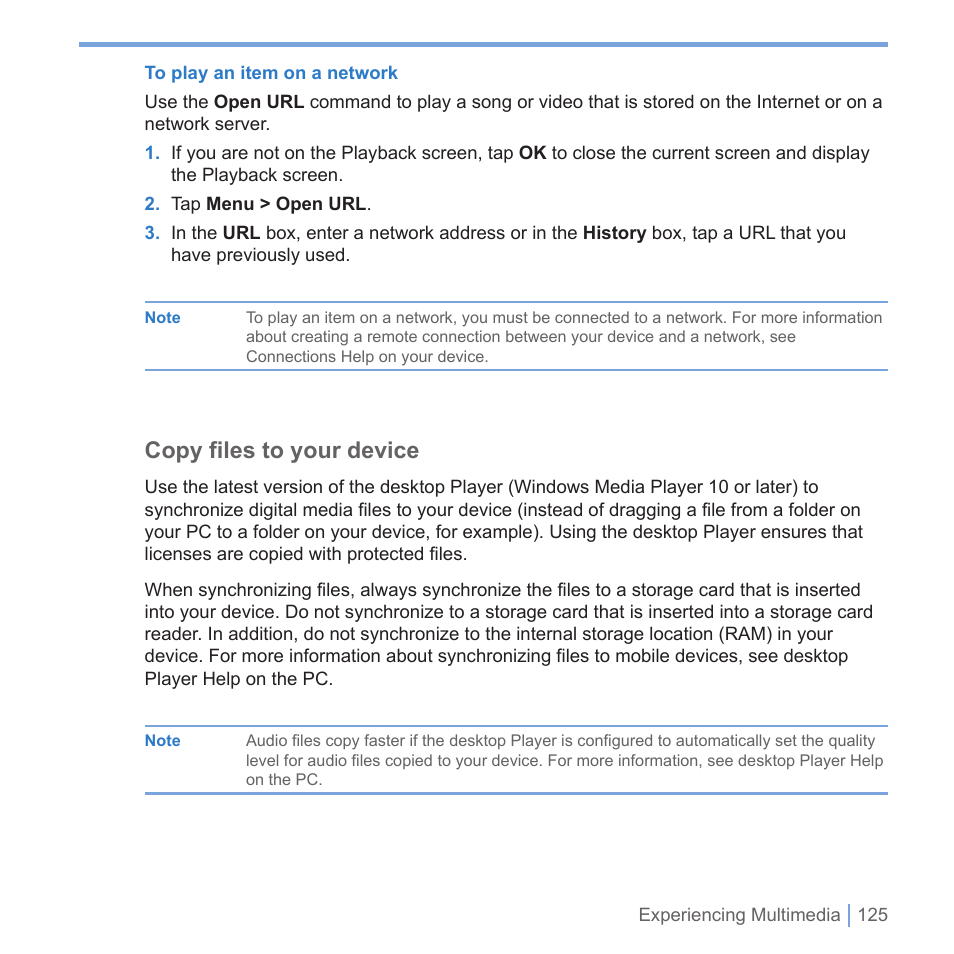 Copy files to your device | UTStarcom PPC-6700 User Manual | Page 126 / 149