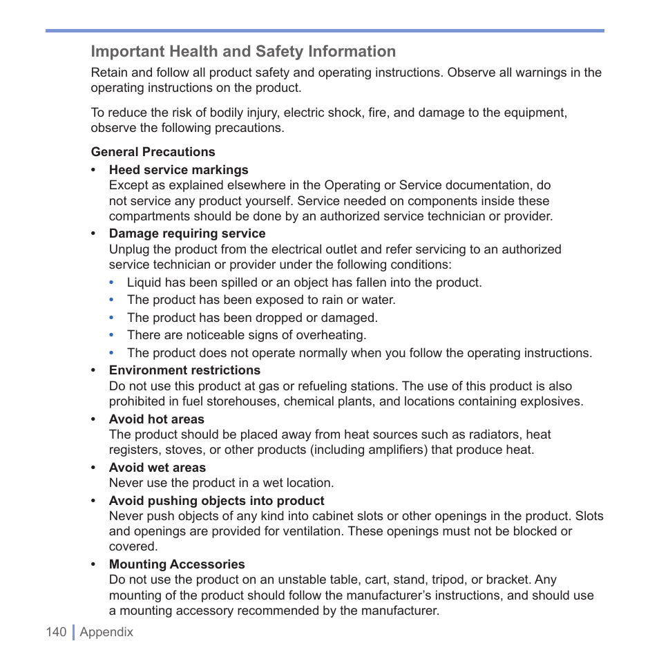 Important health and safety information | UTStarcom PPC-6700 User Manual | Page 141 / 149