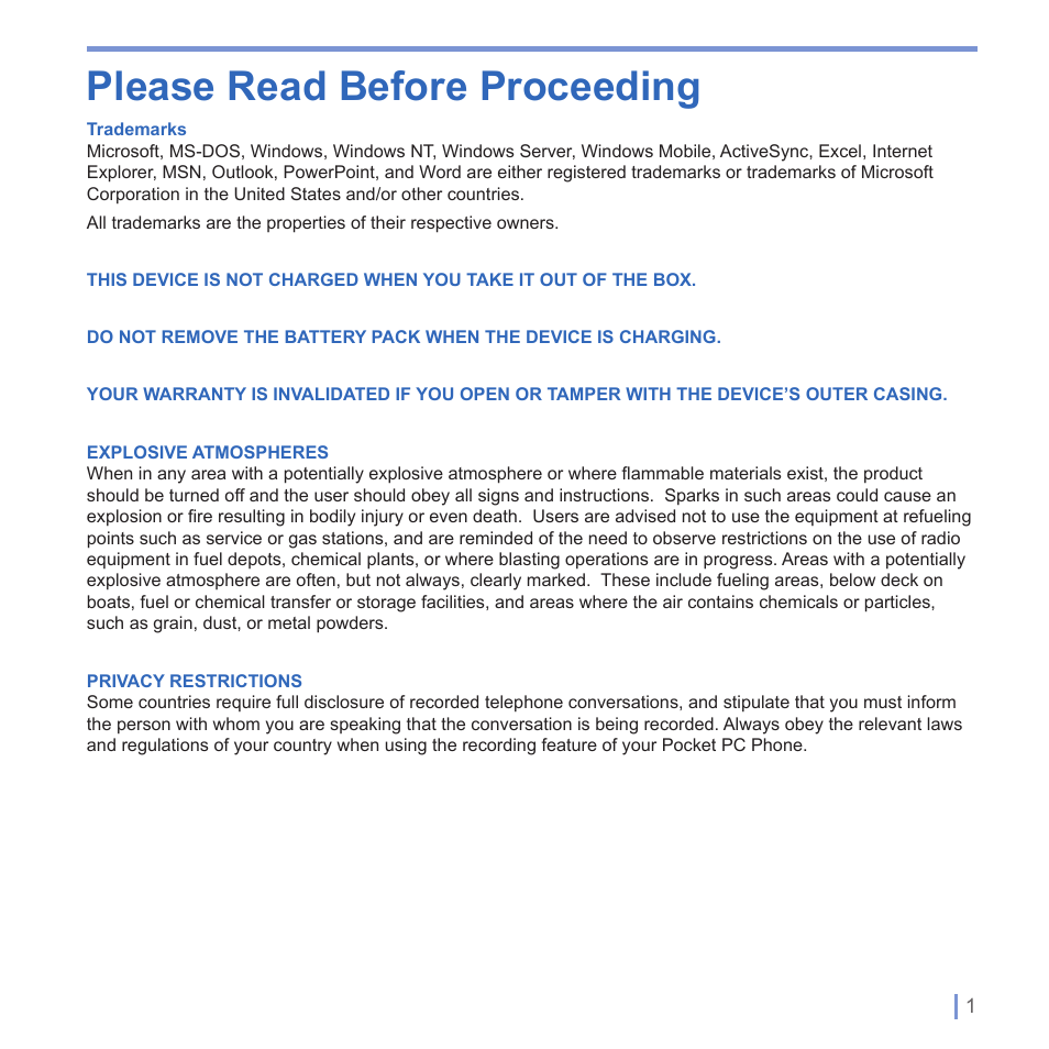 Chapter 1, Getting started, 1 getting to know your device and its accessories | 2 battery information, 3 starting up, 4 the today screen, 5 using the start menu, Chapter 2, Entering and searching information, 1 introduction | UTStarcom PPC-6700 User Manual | Page 2 / 149
