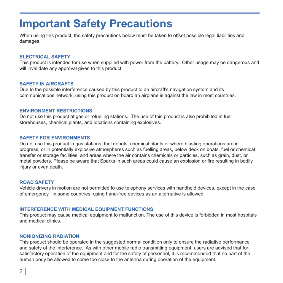 Important safety precautions | UTStarcom PPC-6700 User Manual | Page 3 / 149