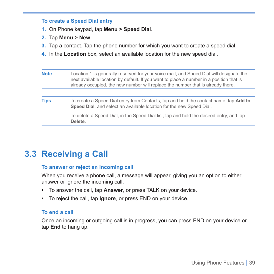 3 receiving a call | UTStarcom PPC-6700 User Manual | Page 40 / 149