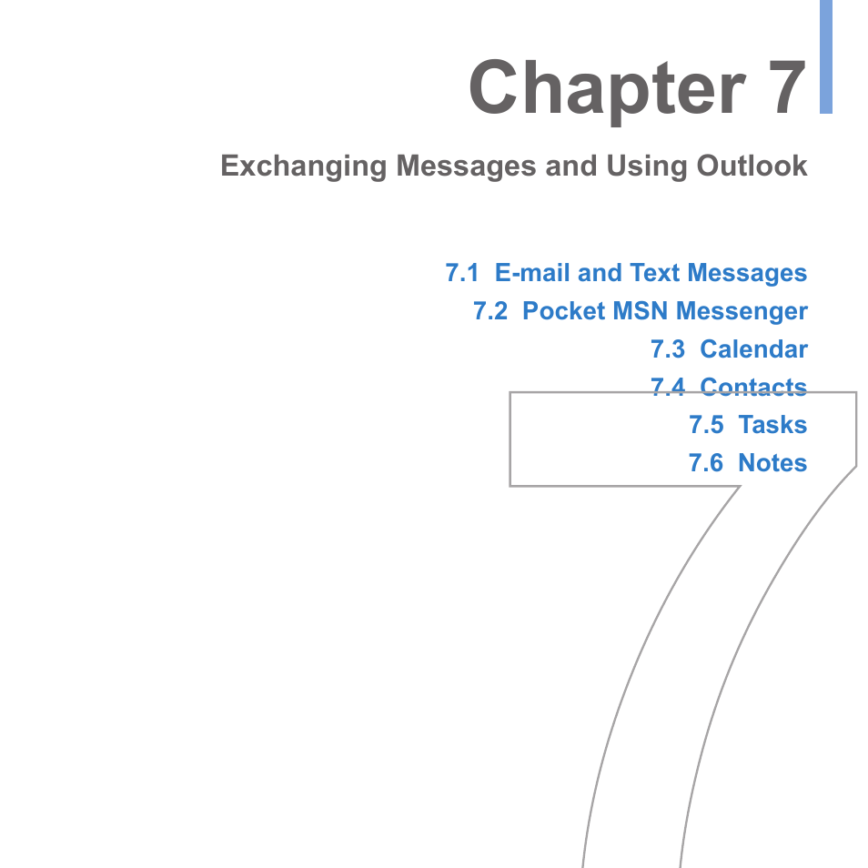 Chapter 7 exchanging messages and using outlook, Chapter 7 | UTStarcom PPC-6700 User Manual | Page 88 / 149