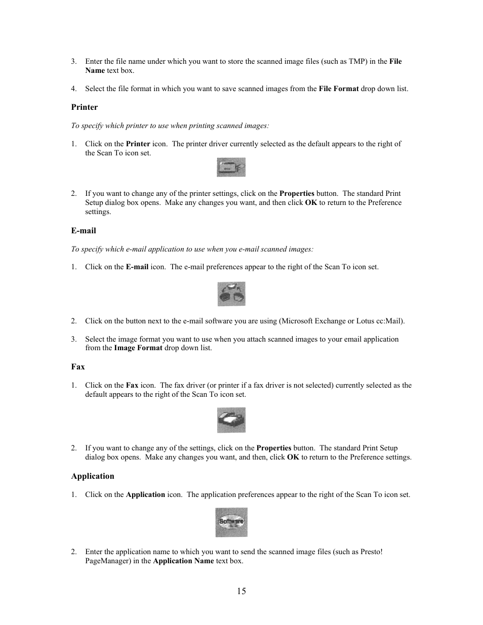 Printer, E-mail, Application | UMAX Technologies Astra 3400 User Manual | Page 15 / 57