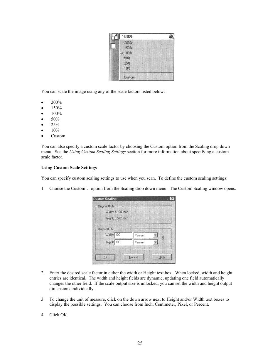 Using custom scale settings | UMAX Technologies Astra 3400 User Manual | Page 25 / 57
