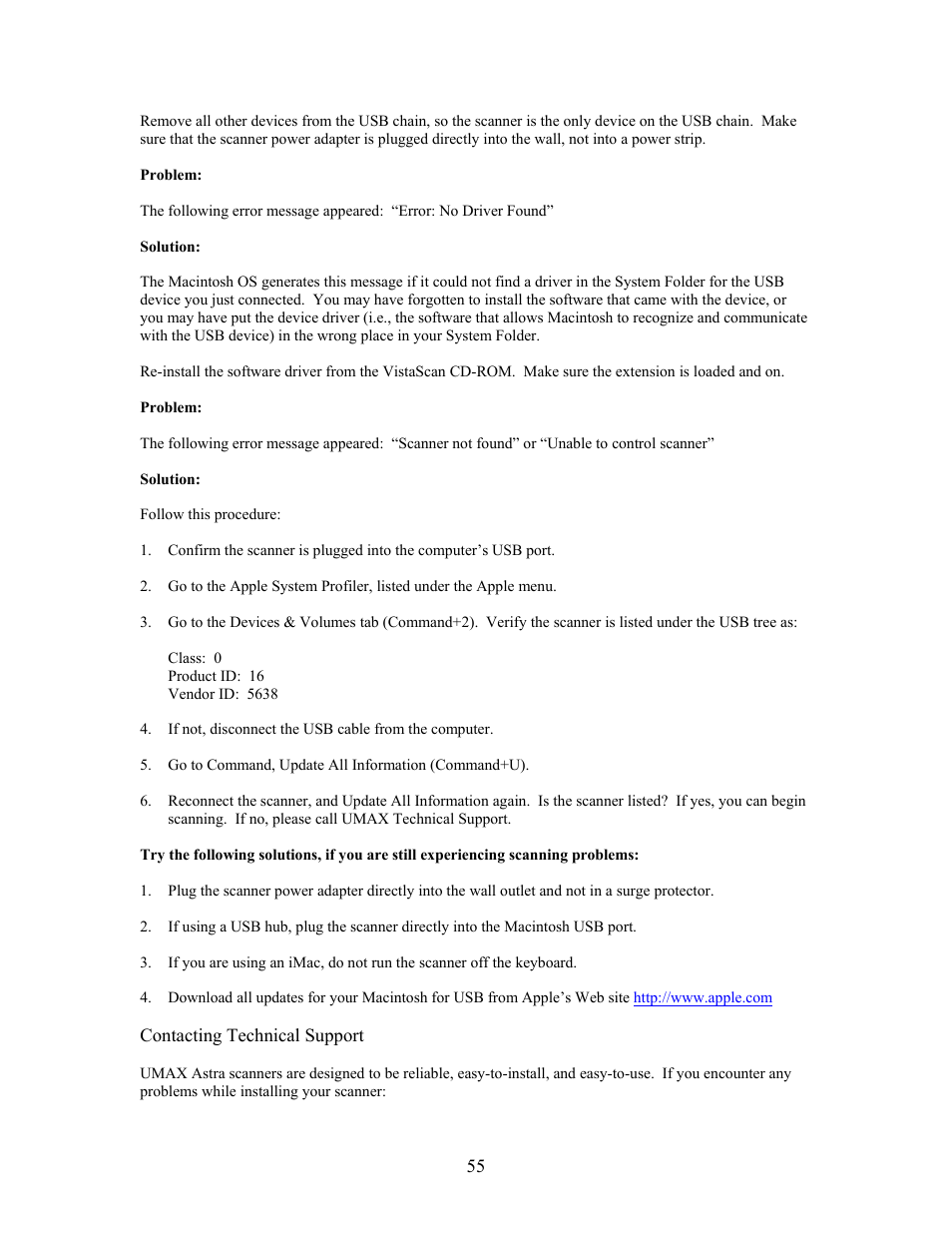 UMAX Technologies Astra 3400 User Manual | Page 55 / 57