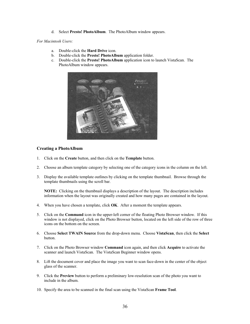 Creating a photoalbum | UMAX Technologies Astra 4000 User Manual | Page 36 / 47