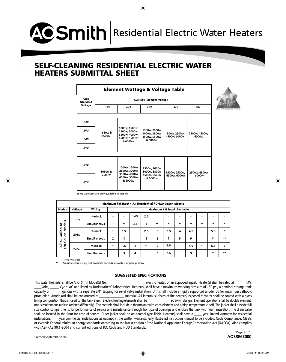 Univex 120-Gallon User Manual | 1 page