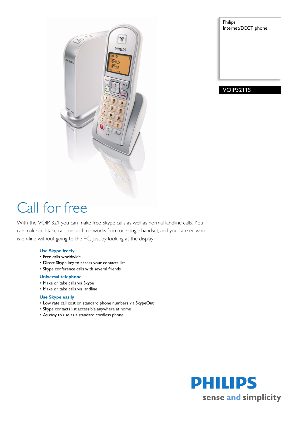 Univex VOIP3211S User Manual | 2 pages