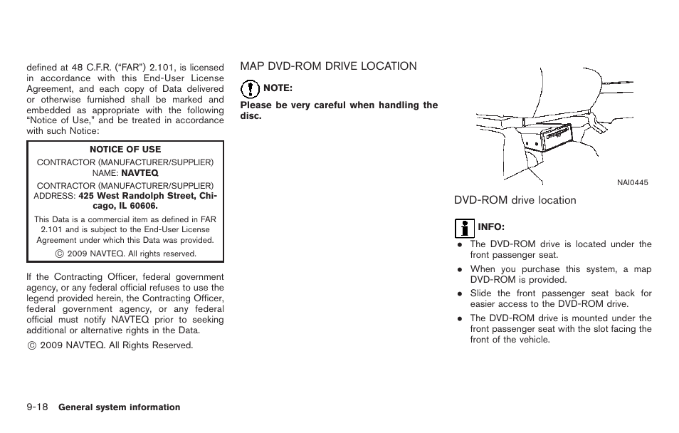 Map dvd-rom drive location -18 | NISSAN 2011 Titan - Navigation System Owner's Manual User Manual | Page 226 / 251