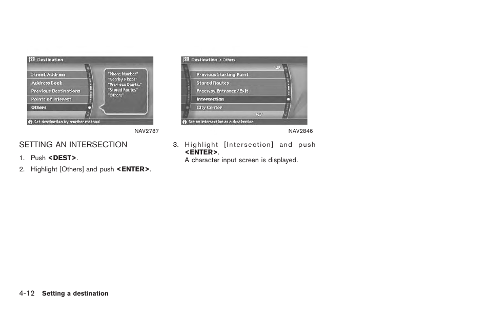 Setting an intersection -12 | NISSAN 2011 Titan - Navigation System Owner's Manual User Manual | Page 80 / 251