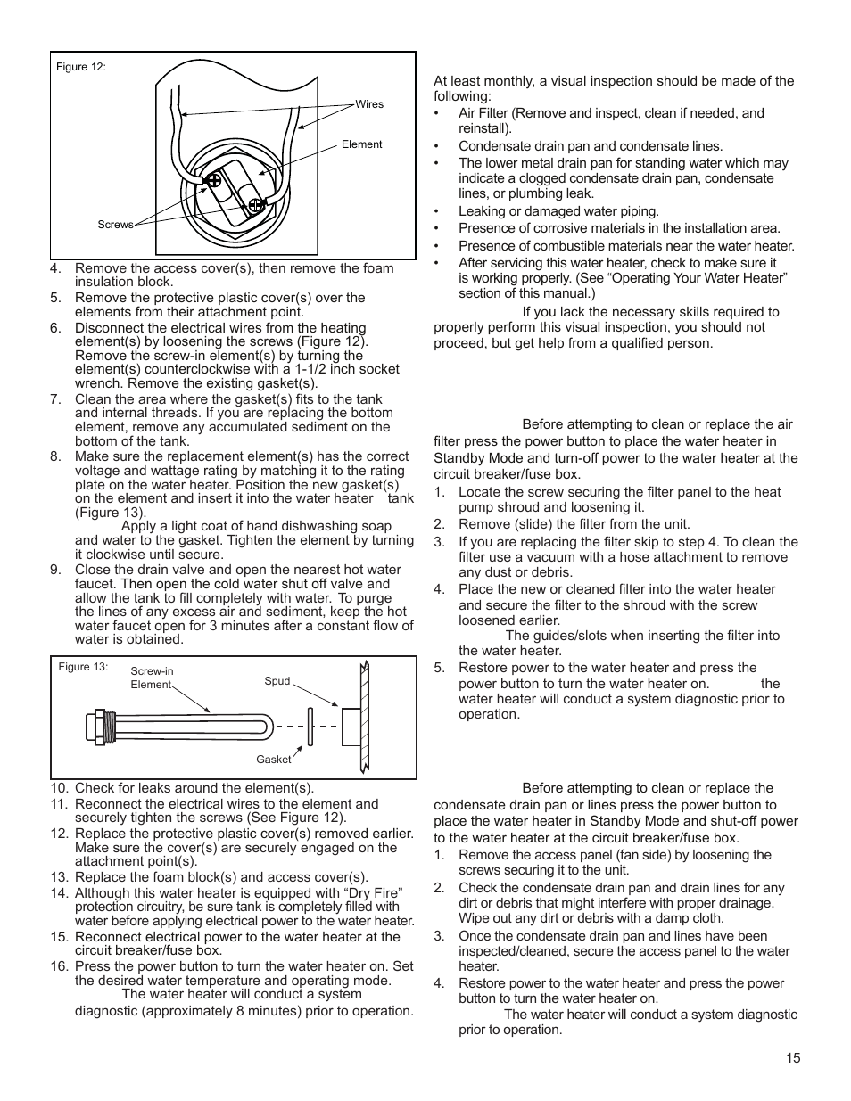 Cleaning the heat pump, Routine preventive maintenance, Air filter cleaning/replacement | Univex EPX-80DHPT User Manual | Page 15 / 20