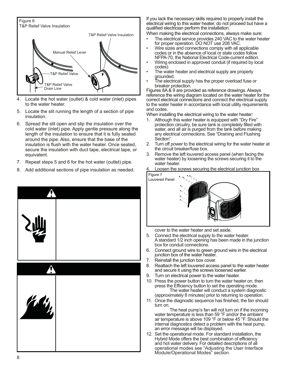 Warning, Electrical requirements | Univex EPX-80DHPT User Manual | Page 8 / 20