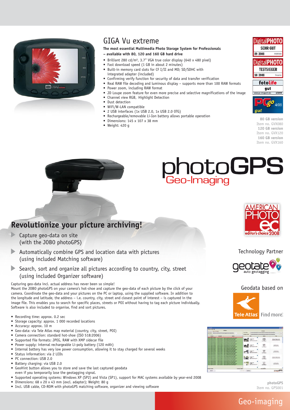 Geo-imaging, Giga vu extreme, Revolutionize your picture archiving | Technology partner geodata based on | Univex Photo Frame User Manual | Page 3 / 12