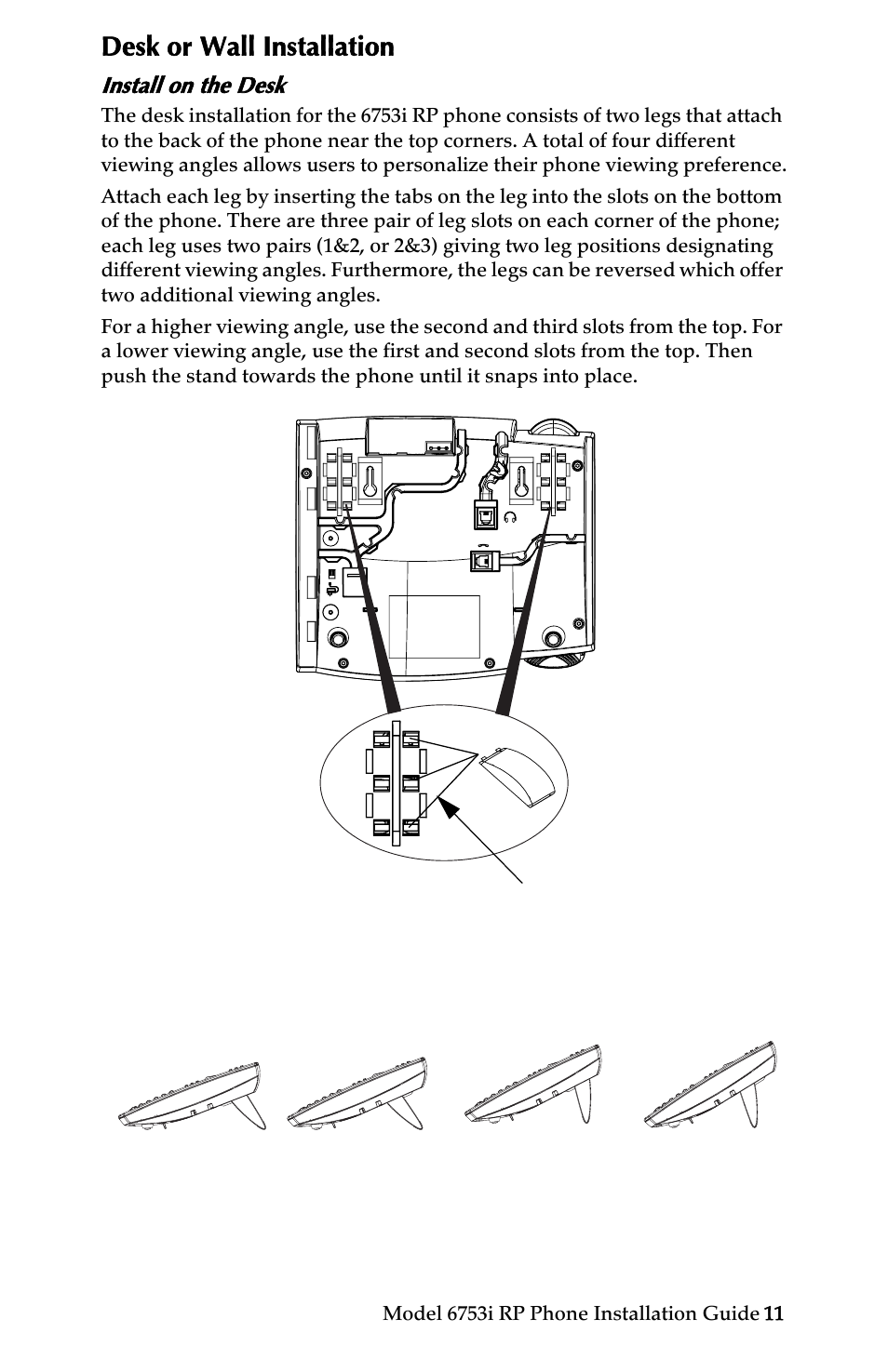 Desk or wall installation, Install on the desk, Installation and setup | Univex 6753i User Manual | Page 17 / 40