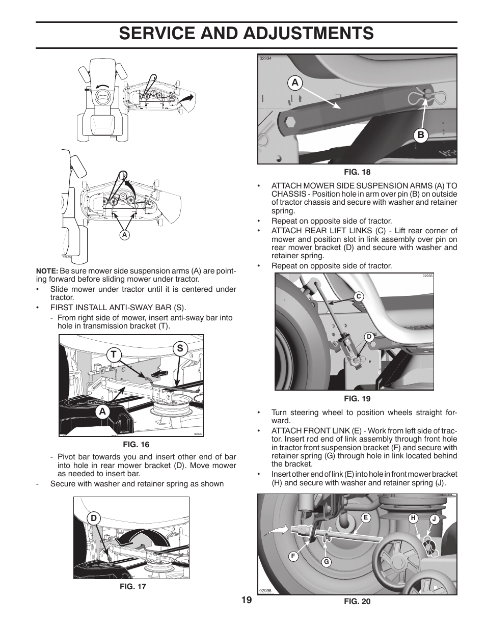 Service and adjustments, St a | Univex 96043004400 User Manual | Page 19 / 48