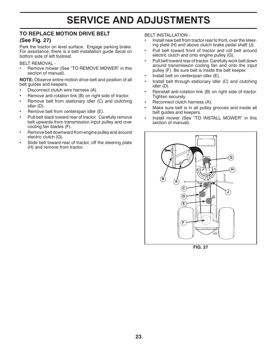 Service and adjustments | Univex 96043004400 User Manual | Page 23 / 48