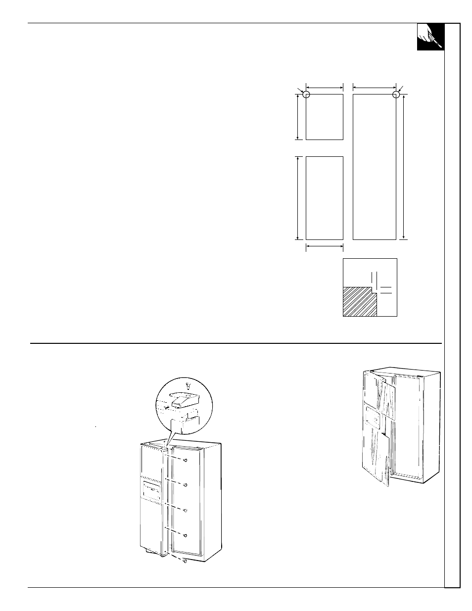 Adding door panels , 12, Pr eparation, Adding door panels (on models with trim kit) | Inserting the door panels | Univex Refrigerator - Freezer User Manual | Page 11 / 18