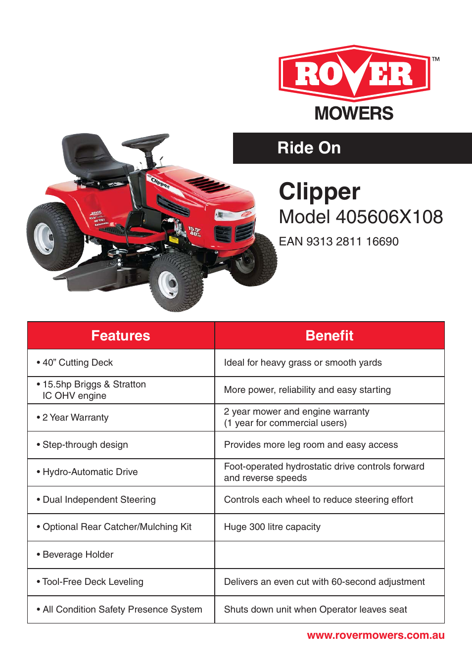 Univex Clipper 405606X108 User Manual | 1 page
