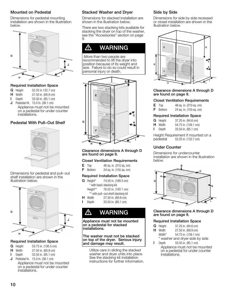 Warning | Univex Aquastop 800 series User Manual | Page 10 / 108