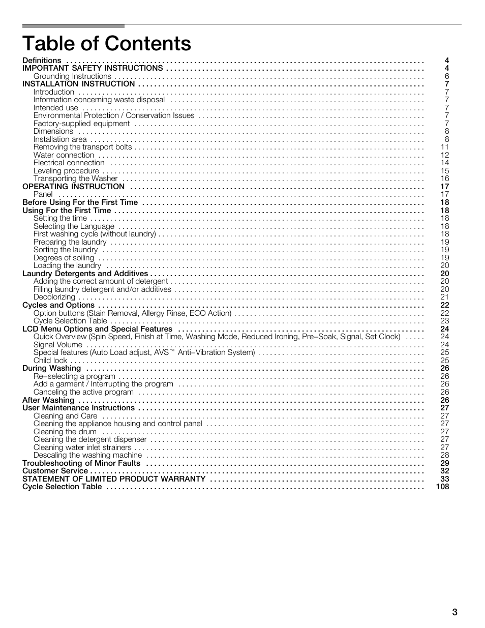 Univex Aquastop 800 series User Manual | Page 3 / 108