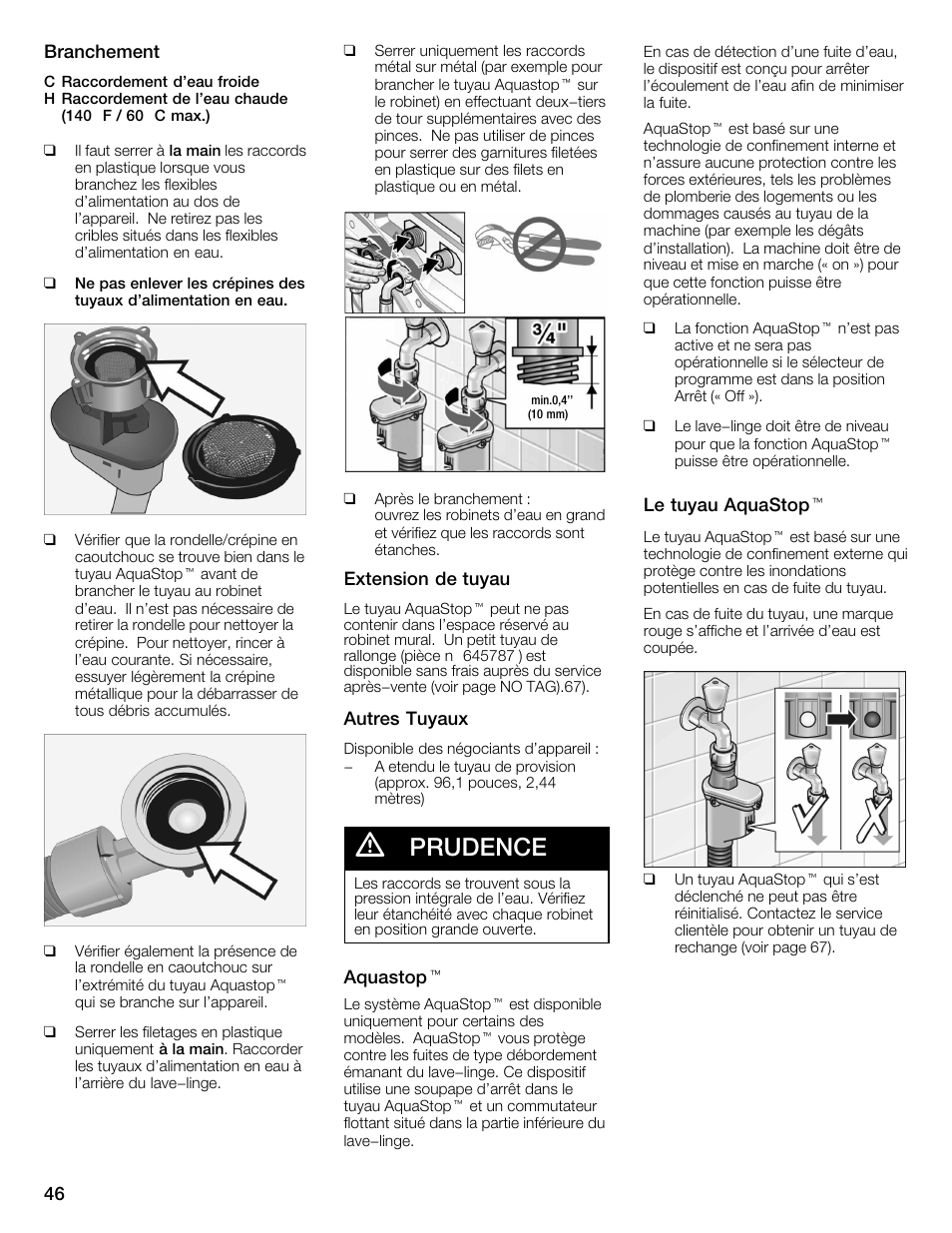 Prudence | Univex Aquastop 800 series User Manual | Page 46 / 108