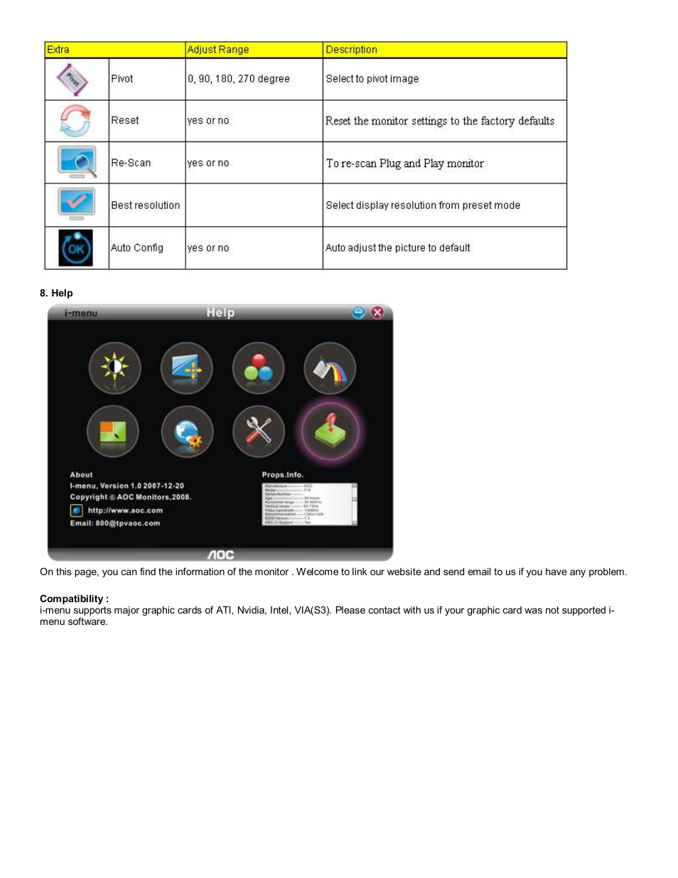 AOC 2217V User Manual | Page 21 / 24