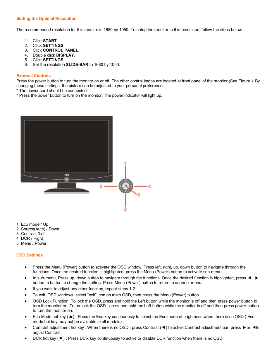 AOC 2217V User Manual | Page 7 / 24