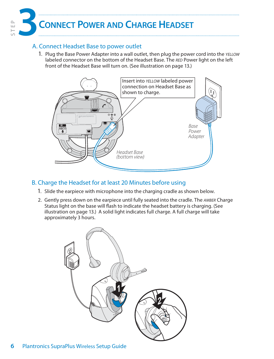 Onnect, Ower, Harge | Eadset | Univex SupraPlus Wireless Headset System User Manual | Page 6 / 16