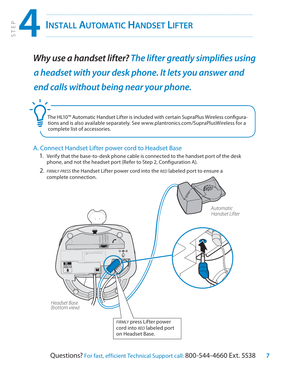 Nstall, Utomatic, Andset | Ifter | Univex SupraPlus Wireless Headset System User Manual | Page 7 / 16