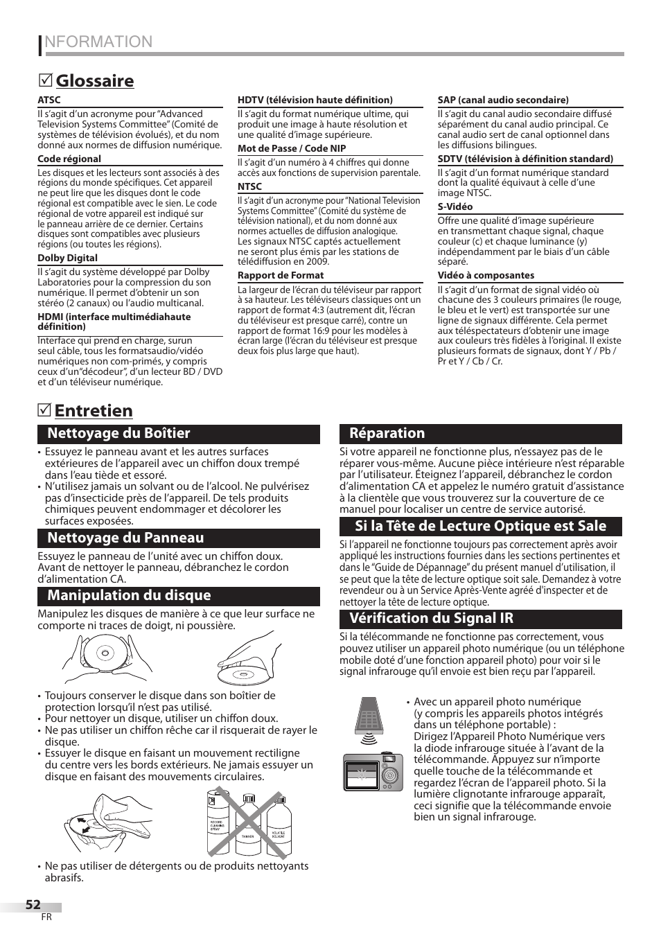 Nformation, Glossaire, Entretien | Univex LD190SS1 User Manual | Page 109 / 166