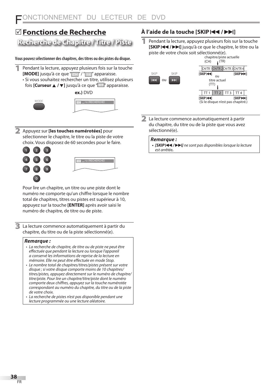 Onctionnement du lecteur de dvd | Univex LD190SS1 User Manual | Page 95 / 166