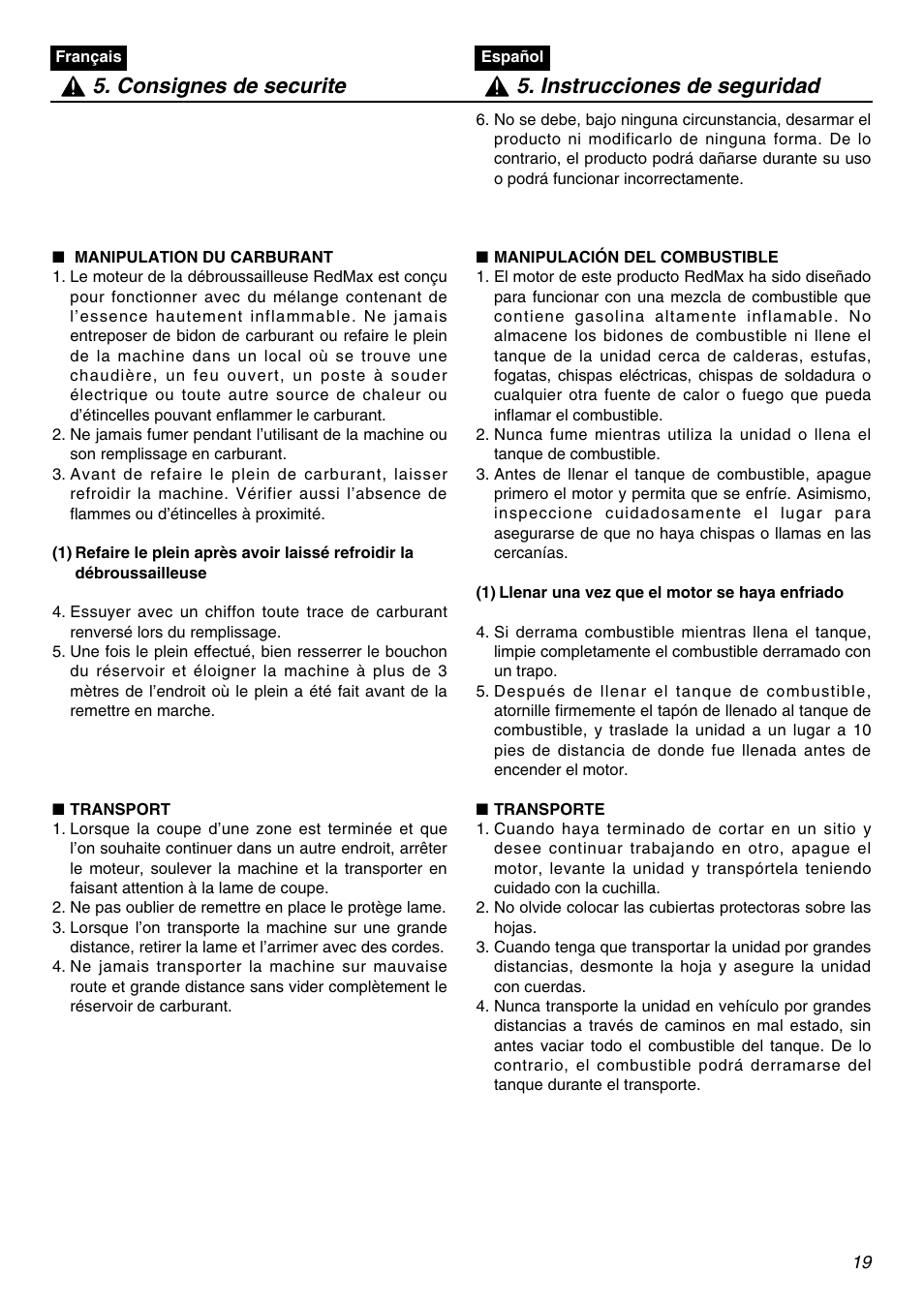 Univex SRTZ2401-CA User Manual | Page 19 / 56