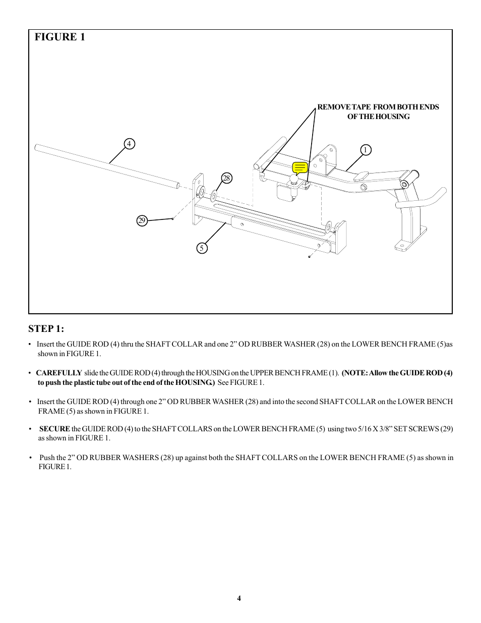 Figure 1, Step 1 | Univex OHDADJ User Manual | Page 4 / 10