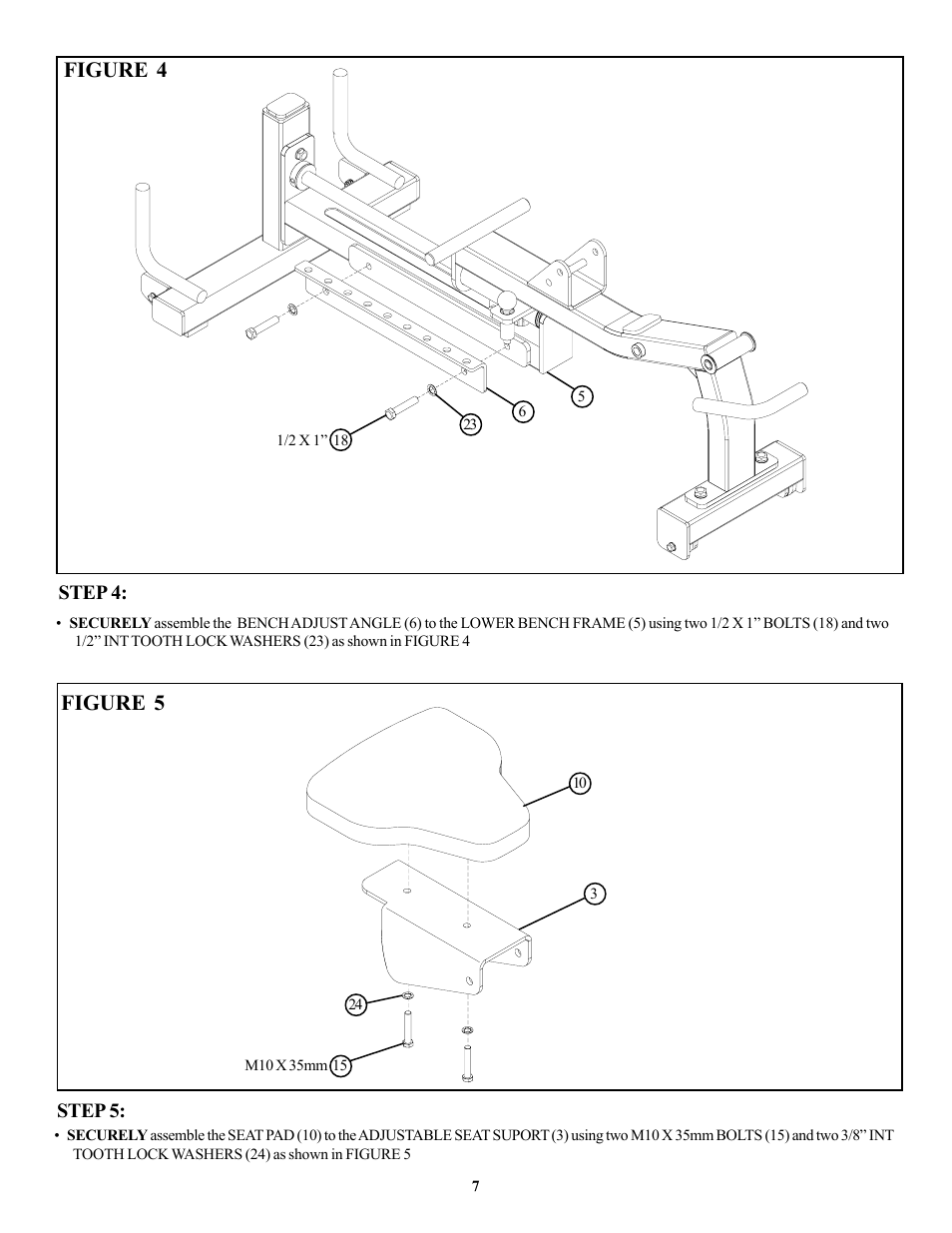 Figure 4, Figure 5, Step 4 | Step 5 | Univex OHDADJ User Manual | Page 7 / 10