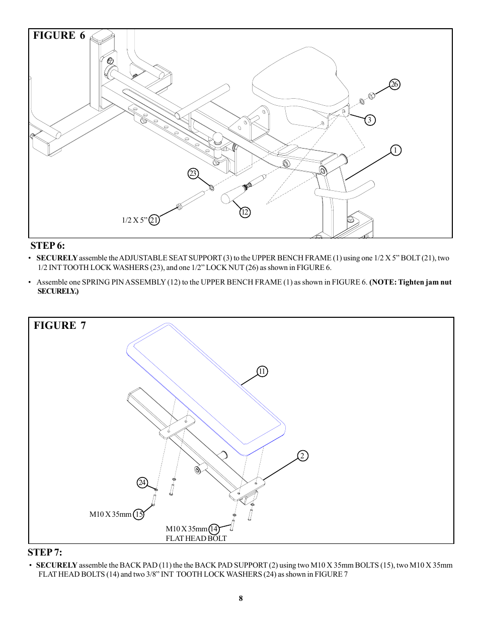 Figure 6, Figure 7, Step 6 | Step 7 | Univex OHDADJ User Manual | Page 8 / 10