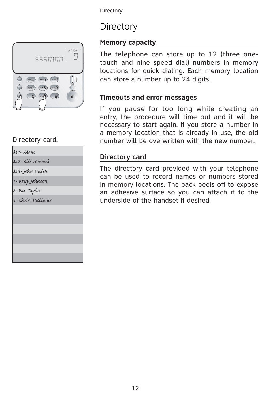 Directory | Univex 1856 User Manual | Page 15 / 50