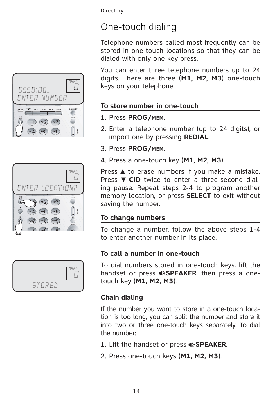 One-touch dialing | Univex 1856 User Manual | Page 17 / 50