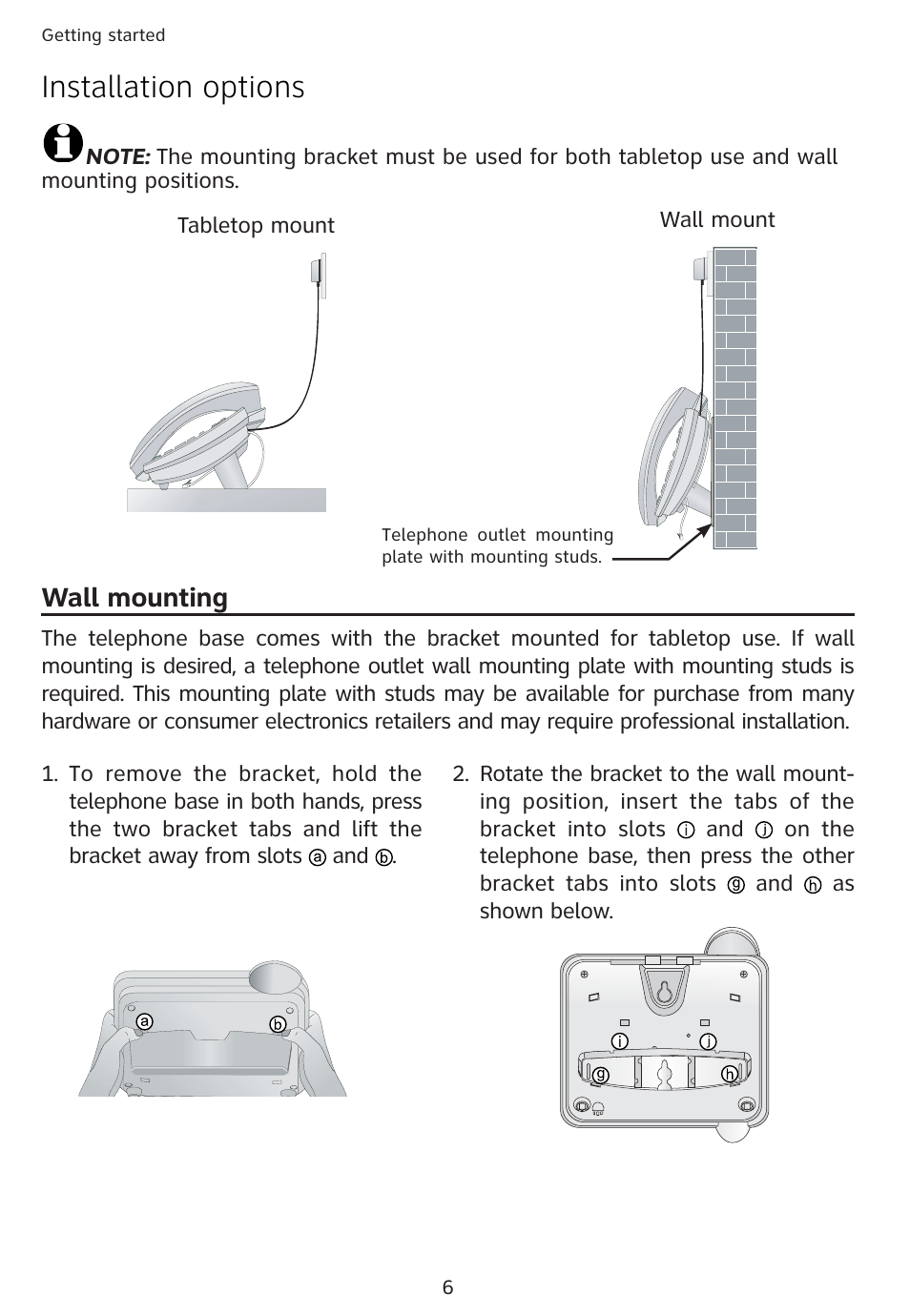 Installation options, Wall mounting | Univex 1856 User Manual | Page 9 / 50