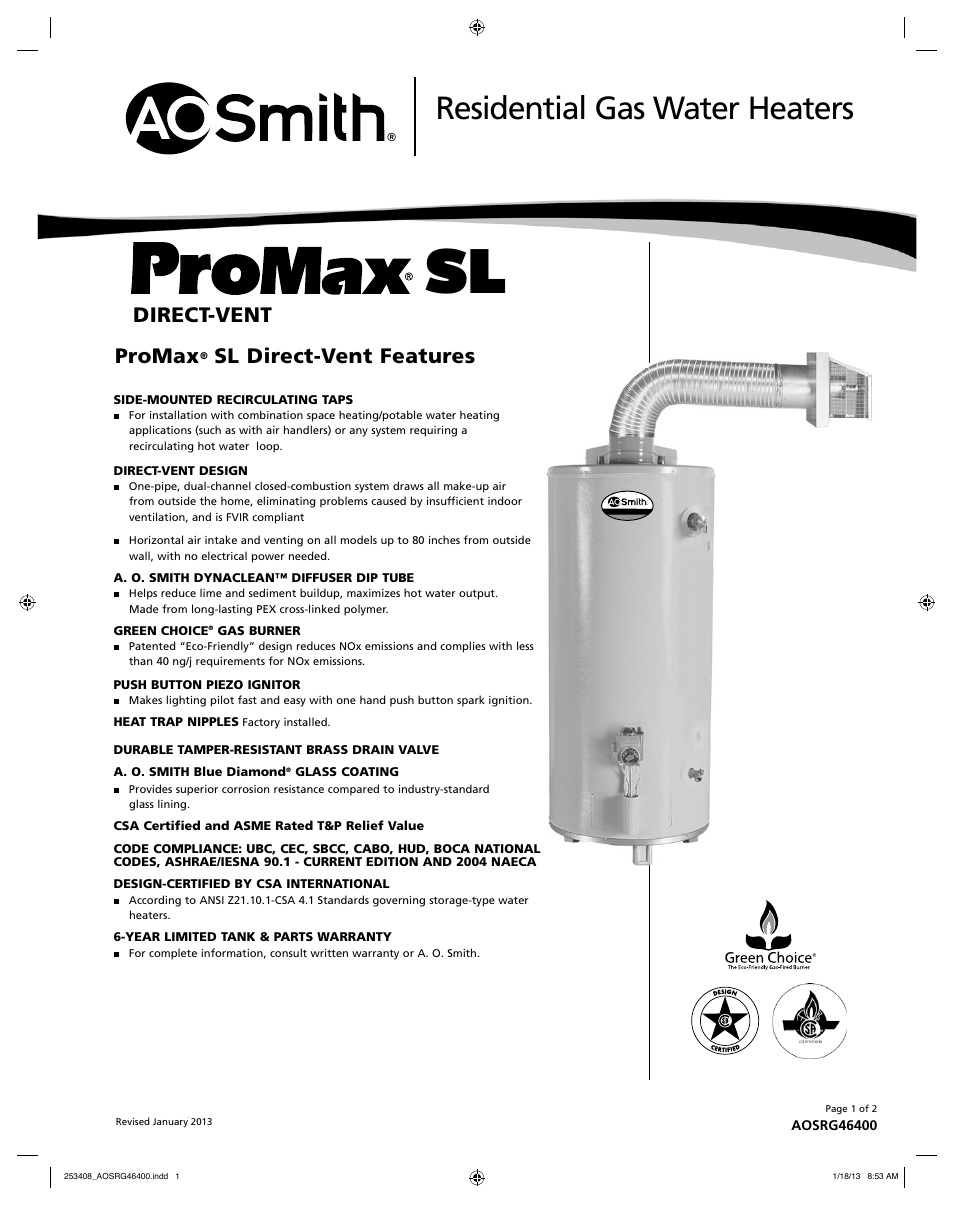 Univex ProMax SL User Manual | 2 pages
