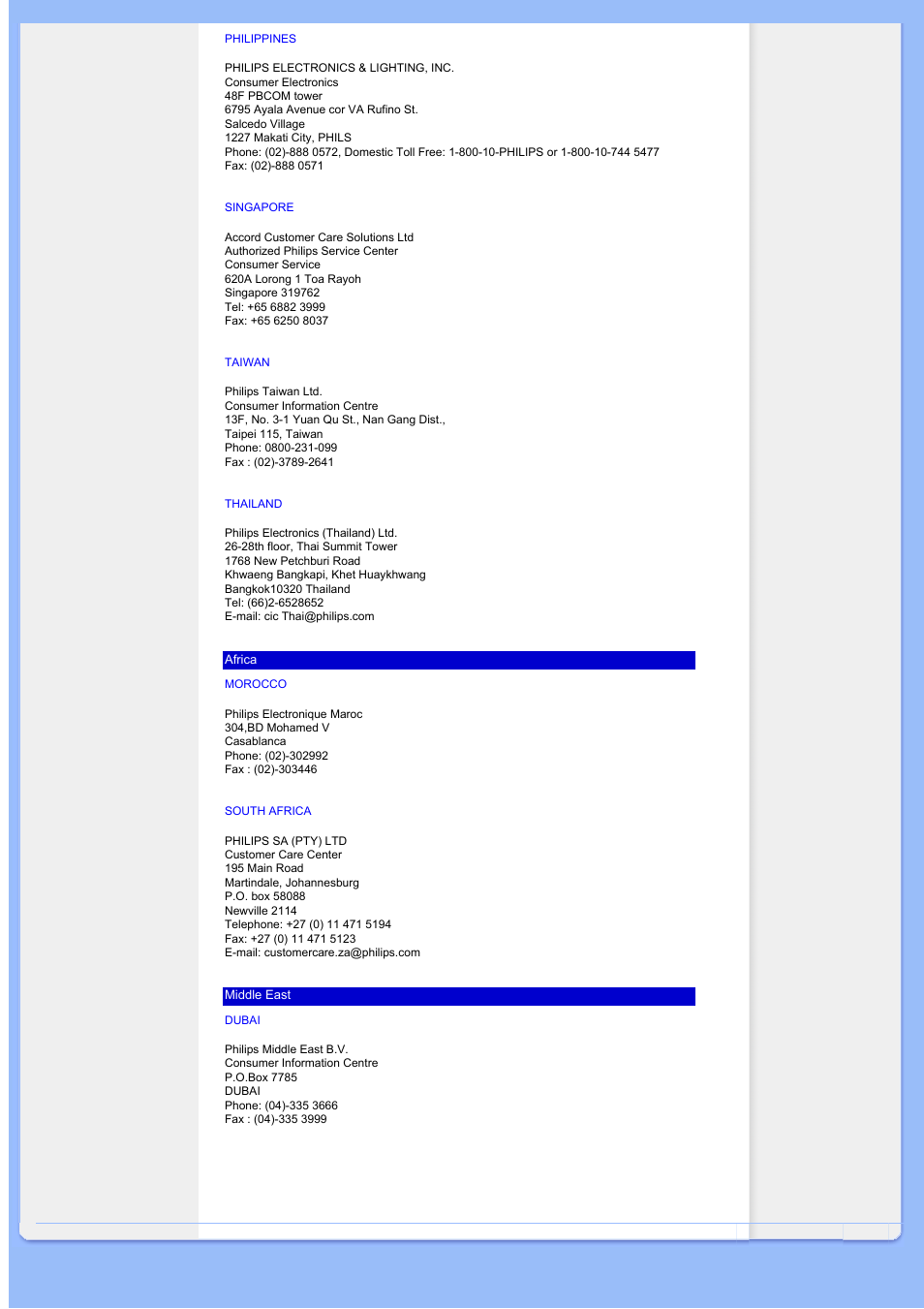 Dubai, Morocco, Philippines | Univex 200BW8 User Manual | Page 48 / 58