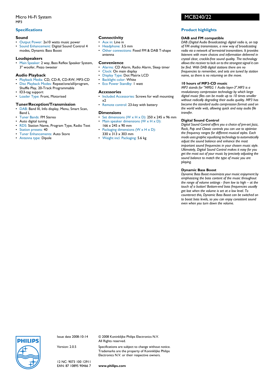Univex MCB240 User Manual | Page 2 / 2