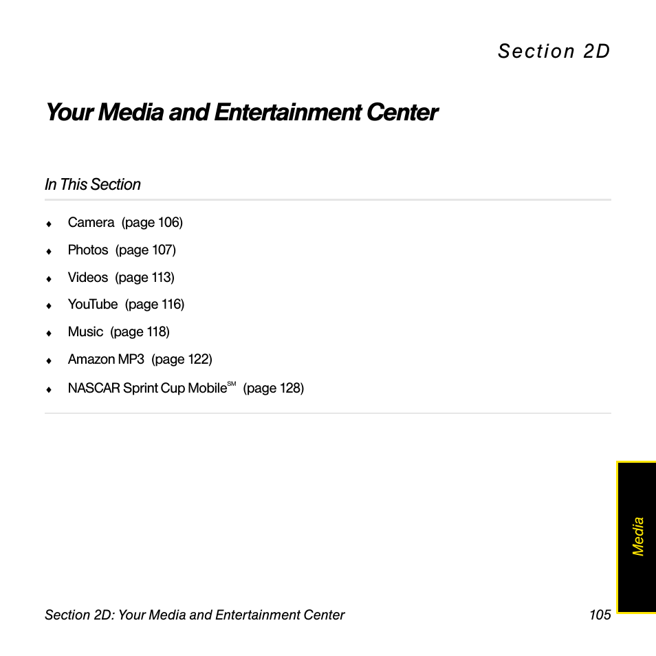 Your media and entertainment center, 2d. your media and entertainment center | Univex Pre p100eww User Manual | Page 105 / 344